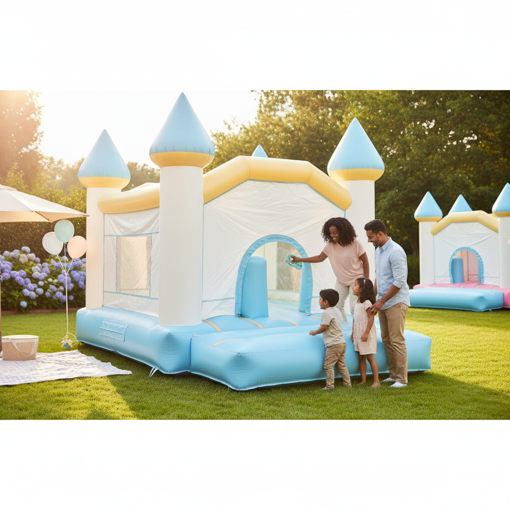 Clean bounce house ready for party